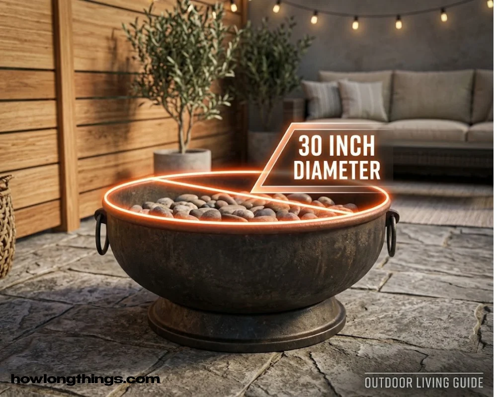 Fire pit diameter 30 inches long
