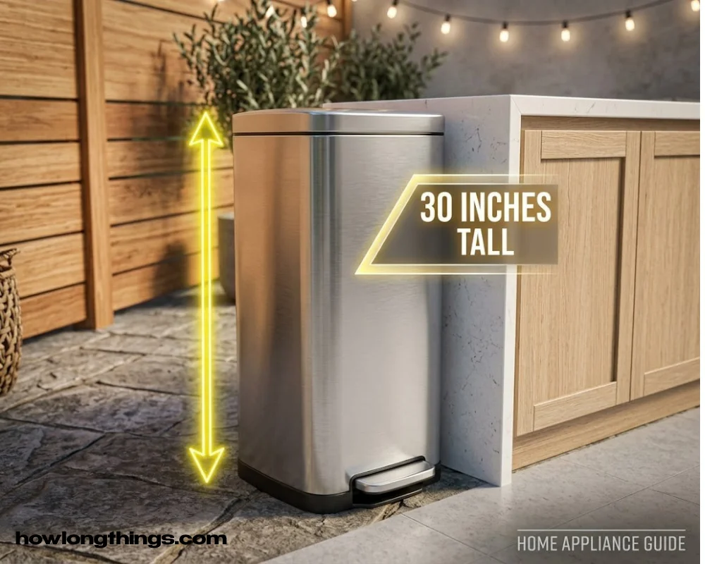 Kitchen trash can height 30 inches long