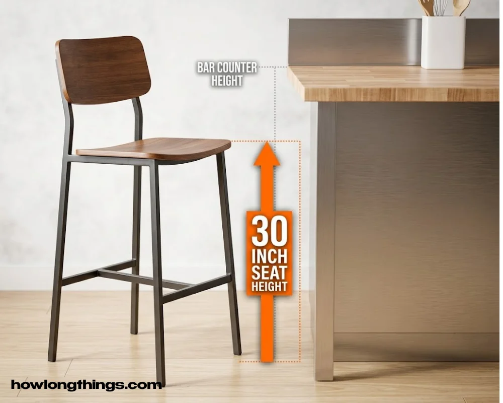 Bar stool seat height 30 inches long