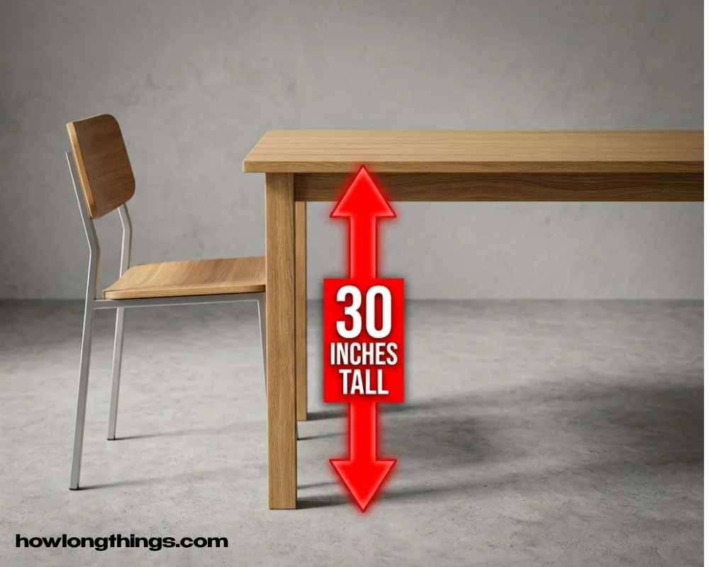 Dining table height 30 inches long
