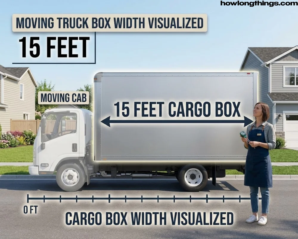 A 15-foot long U-Haul truck box