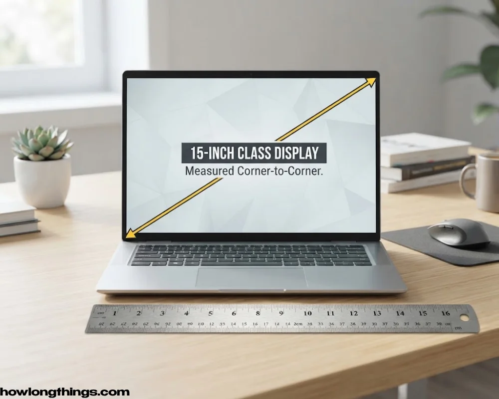 A 15-inches long laptop screen