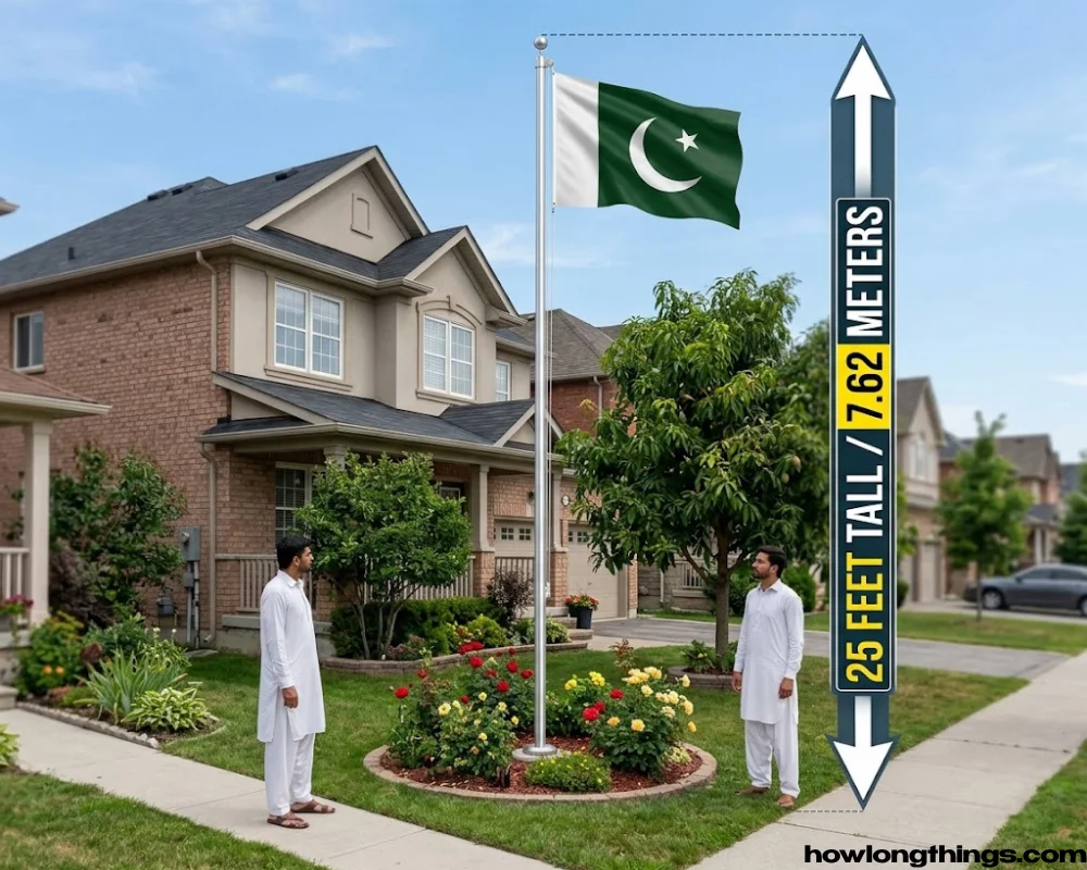 A 25-foot long flagpole