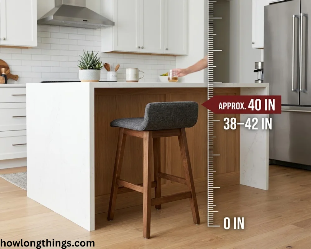 A Bar Stool Without a Backrest that how long is 40 inches