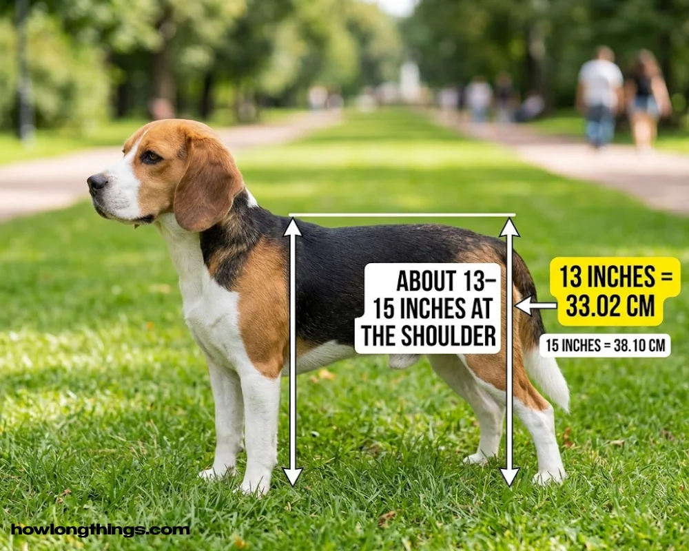 A Beagle Dog that how long is 13 inches