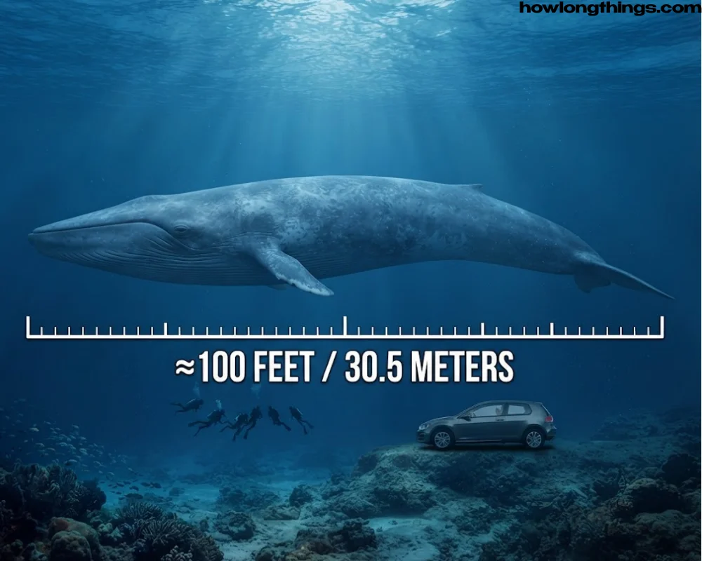 A Blue Whale of 100 feet long reference