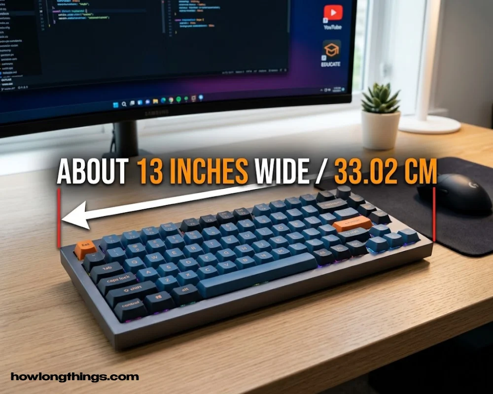 A Compact 75% Keyboard that how long is 13 inches