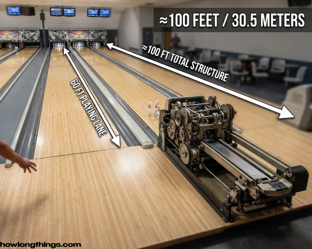 A Full Bowling Lane Structure of 100 feet long