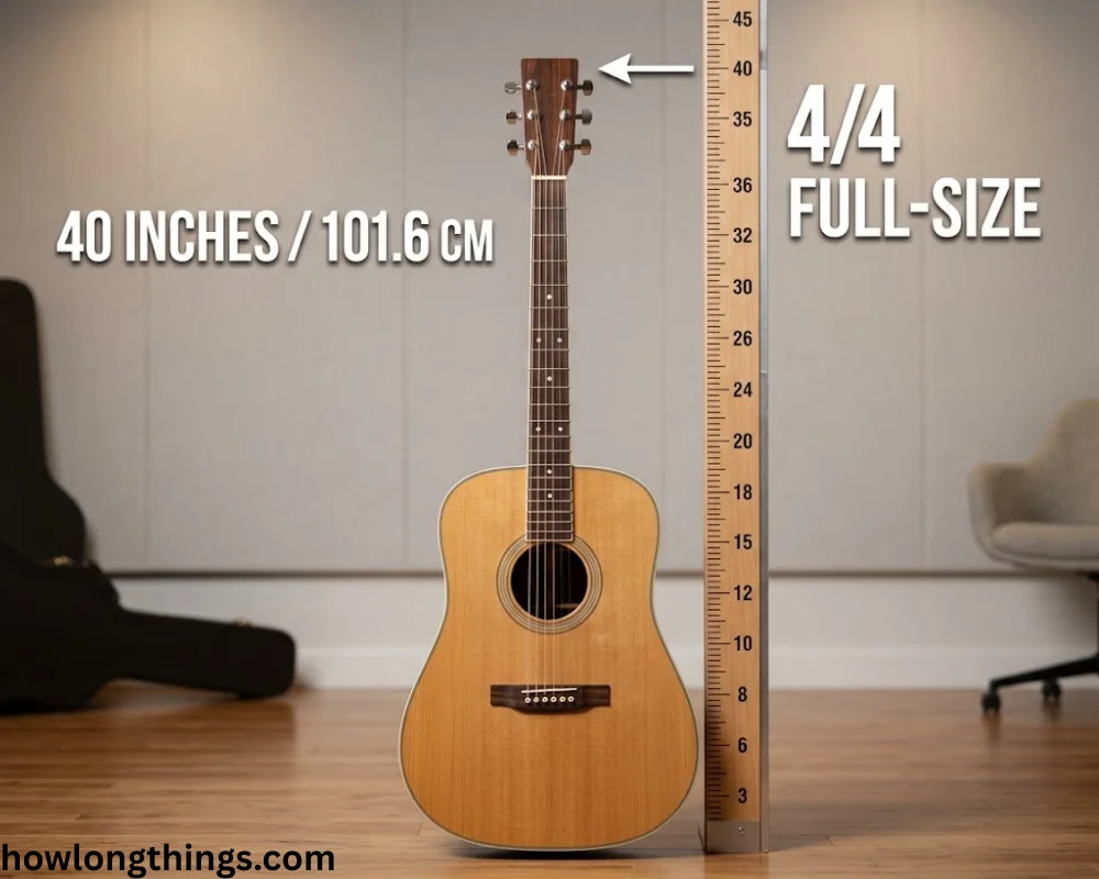 A Full-Size Acoustic Guitar of 40 inches long