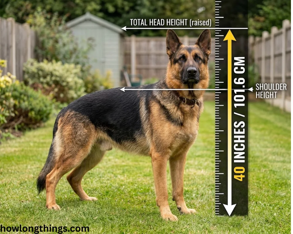 A Large Dog Standing on All Fours that how long is 40 inches