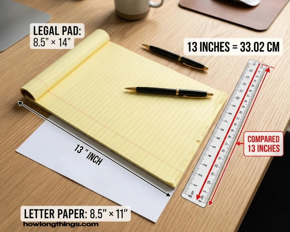 A Legal-Size Notepad of 13 inches long