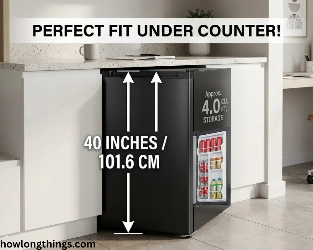 A Mini Refrigerator of 40 inches long