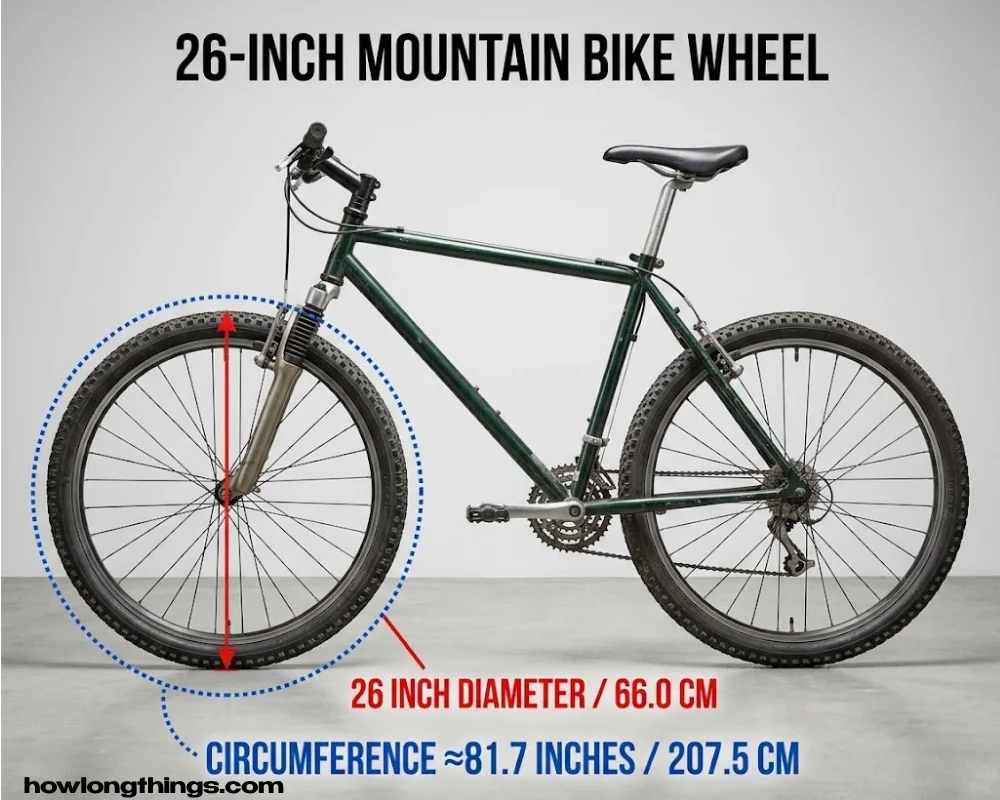 26 inches long a Mountain Bike Wheel