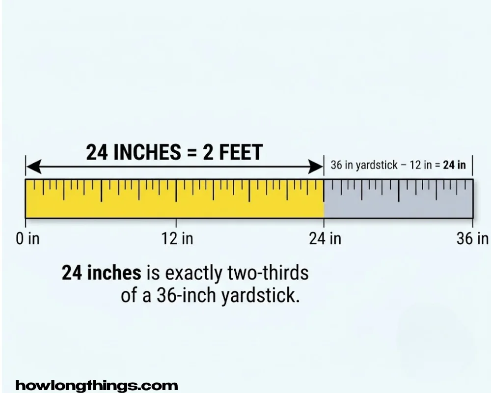 A Two-Thirds Length Yardstick 24 inches long