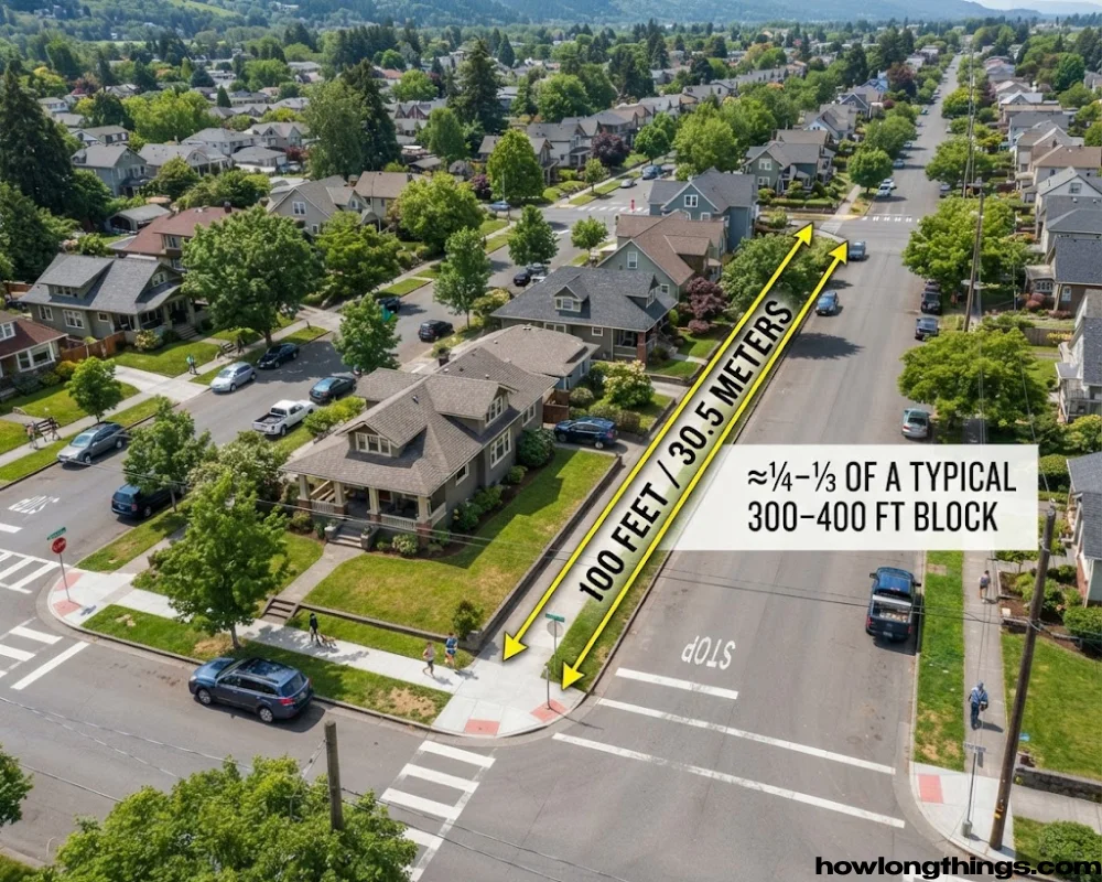 A US Residential City Block of 100 feet long