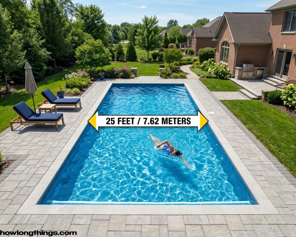 A backyard swimming pool of 25 foot long
