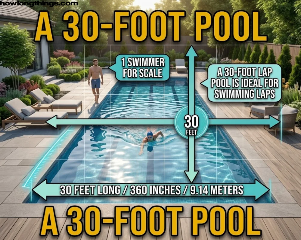 A backyard swimming pool of 30 feet