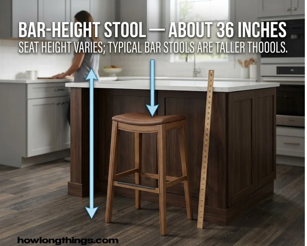 A bar stool how long is 36 inches