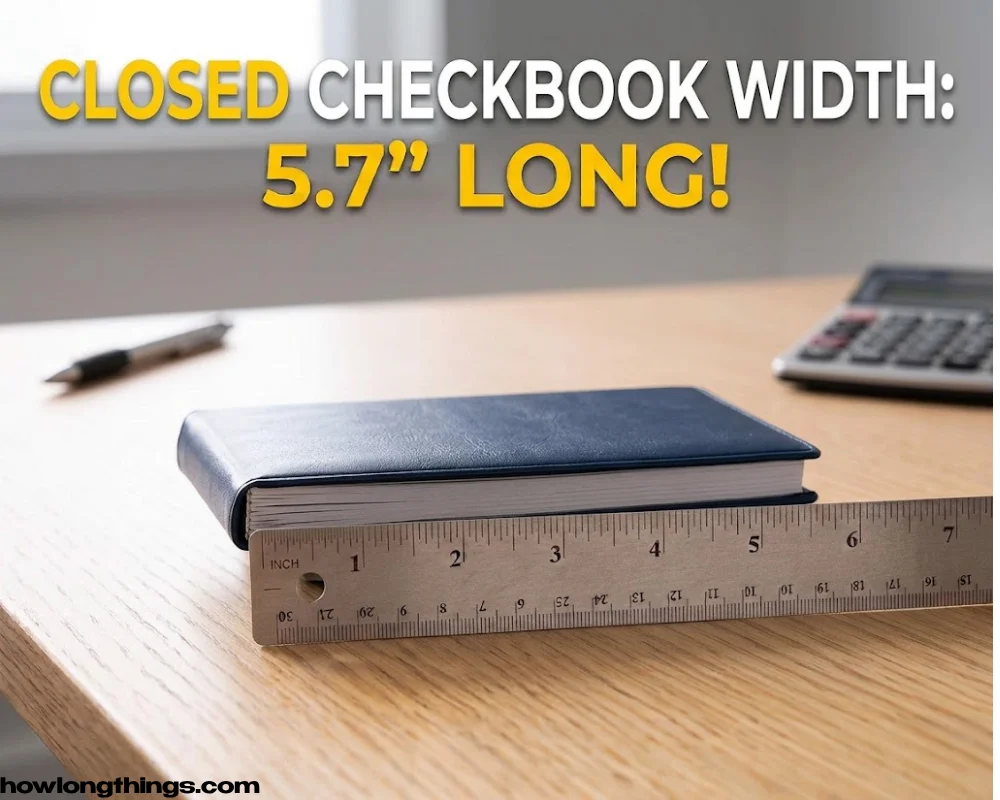 A 5.7 inches long checkbook