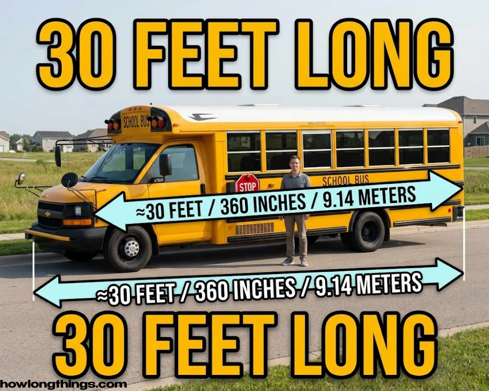 A compact school bus that can be 30 feet long