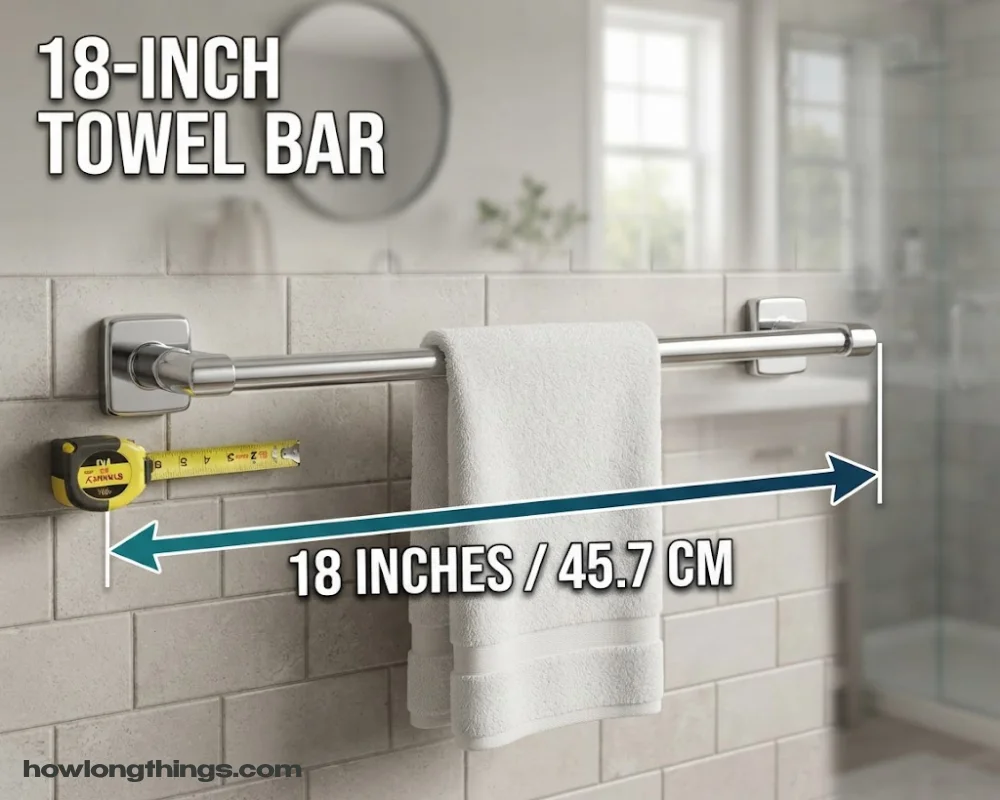 A compact towel bar of 18 inches long