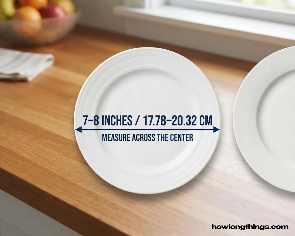 A dessert or salad plate that how long is 7 inches