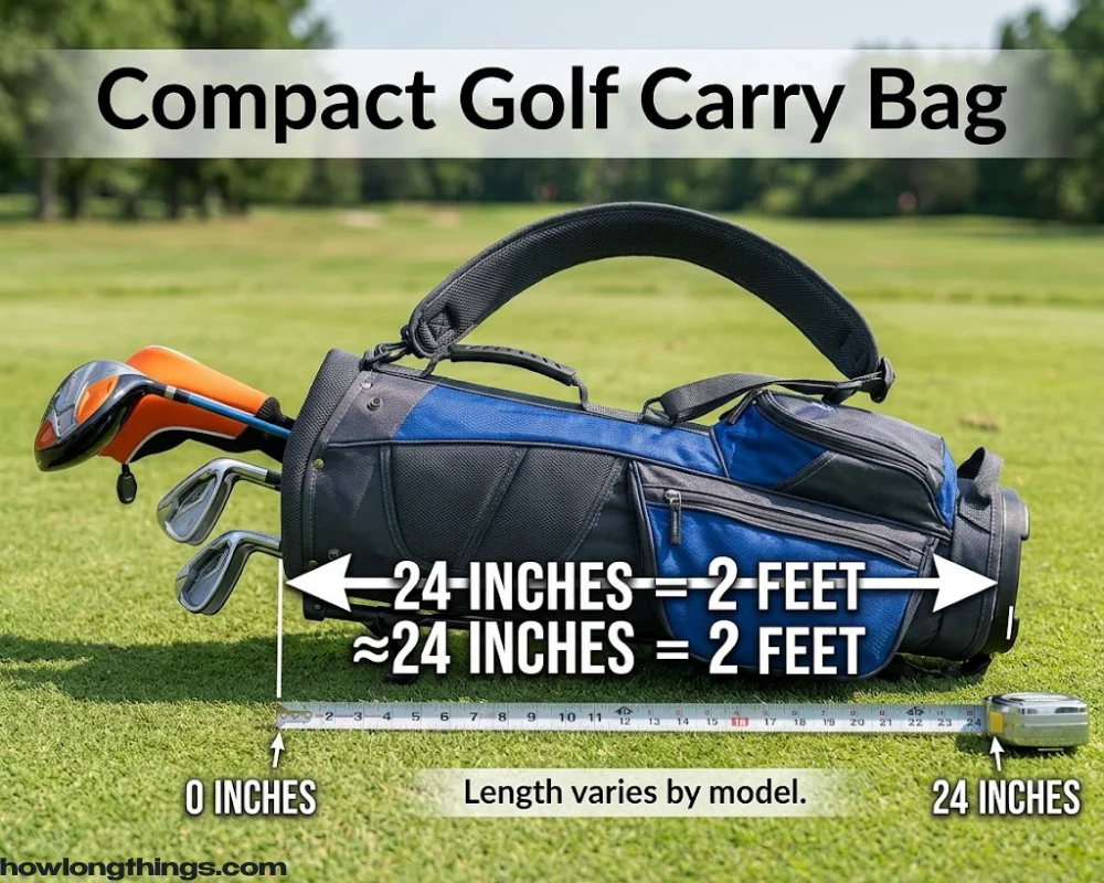 A golf bag's shorter carry models of 2 feet long