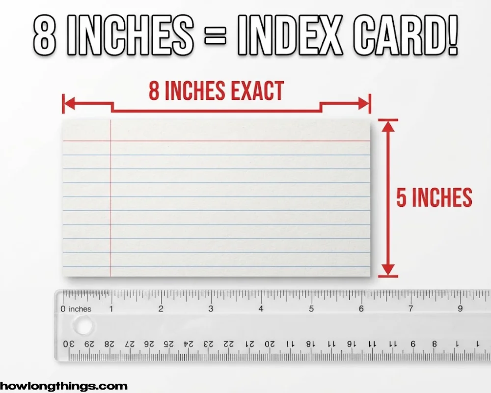 A index card of 8 inches long