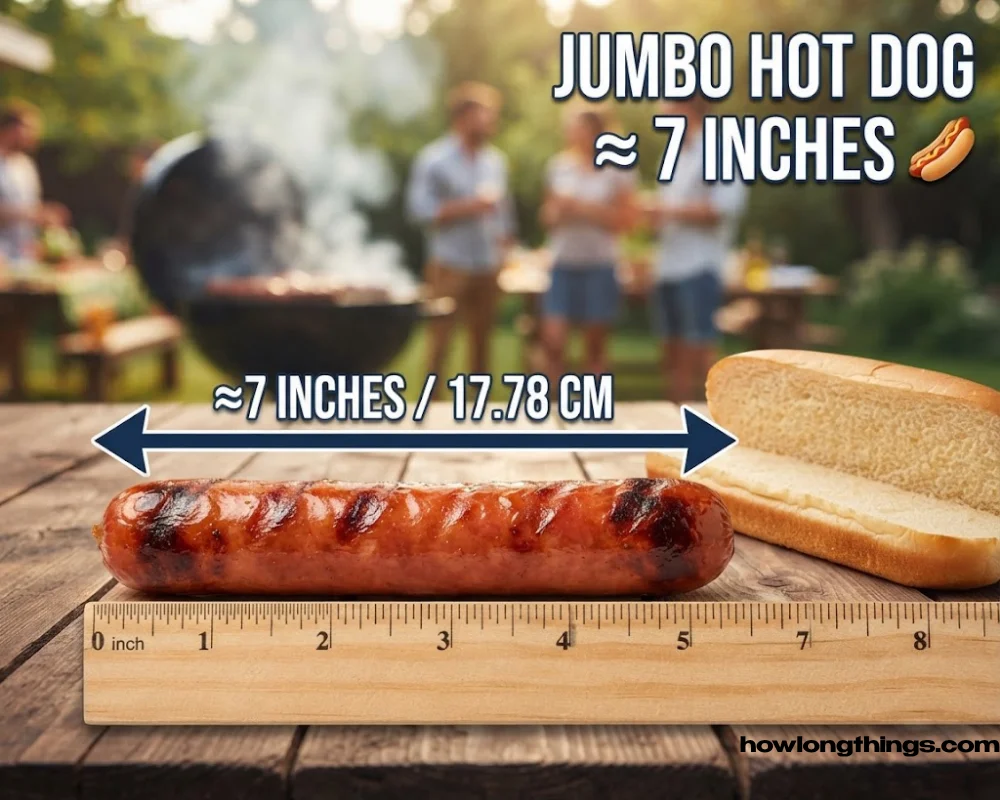 A jumbo or quarter-pound hot dog. 