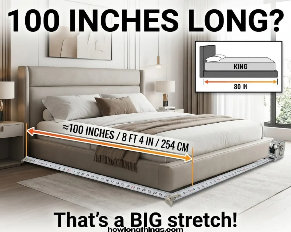 100 inches long A king-size bed frame