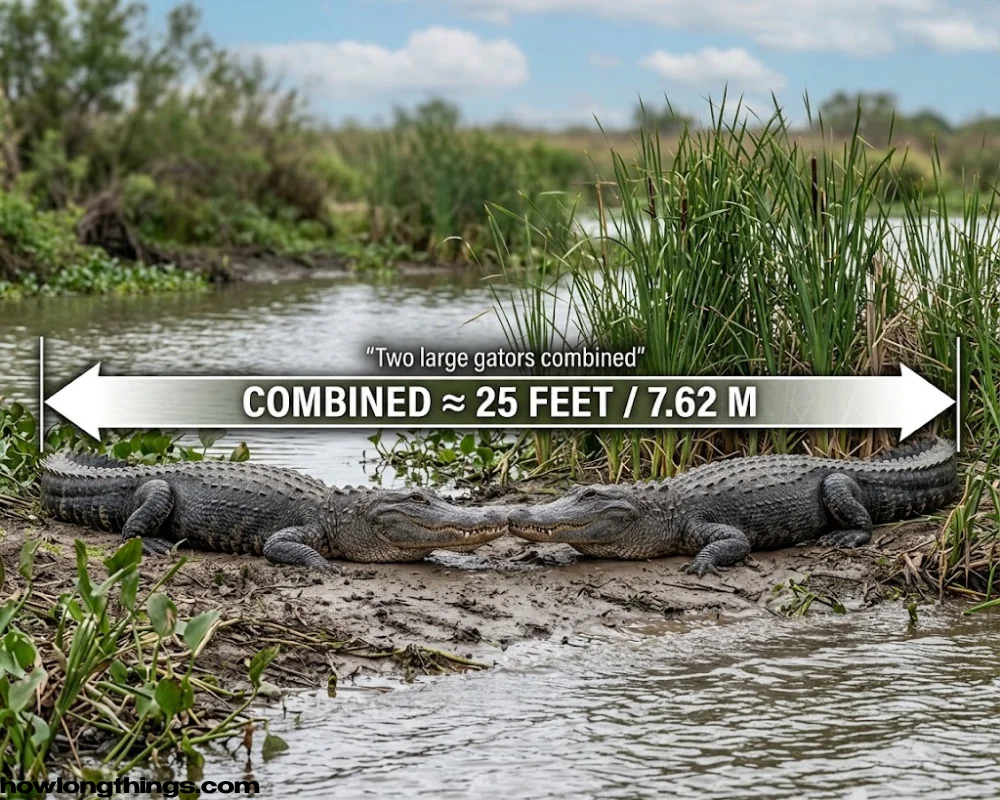 A large adult alligator of 25 feet long