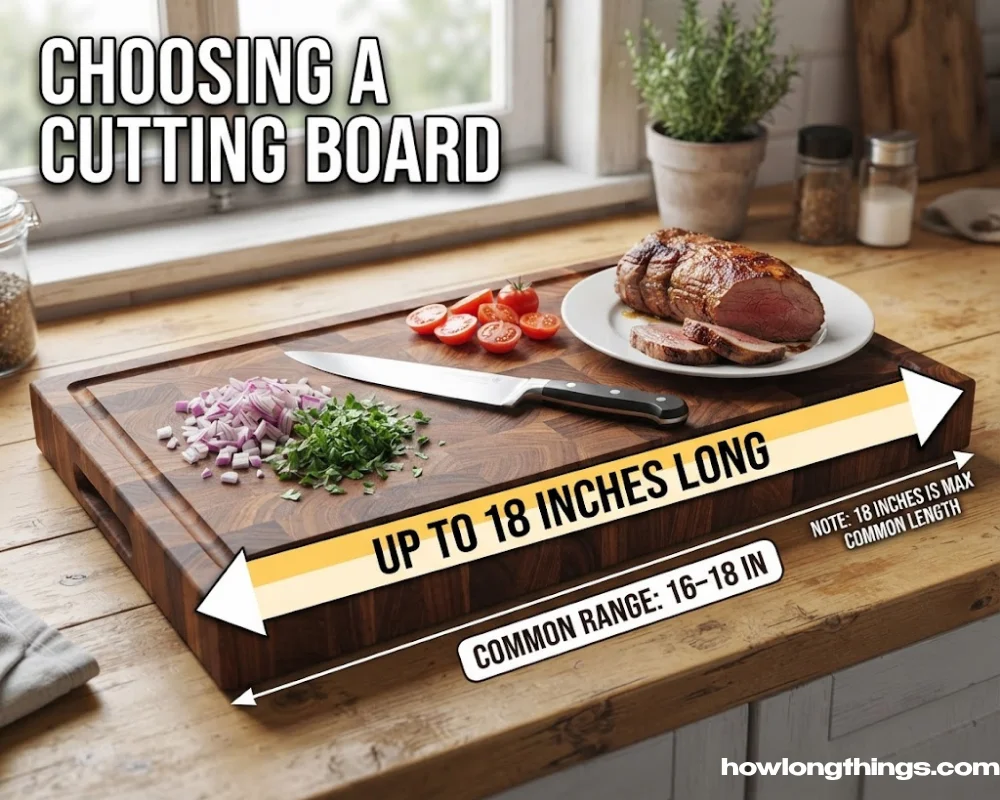 A 18 inches long large rectangular cutting board