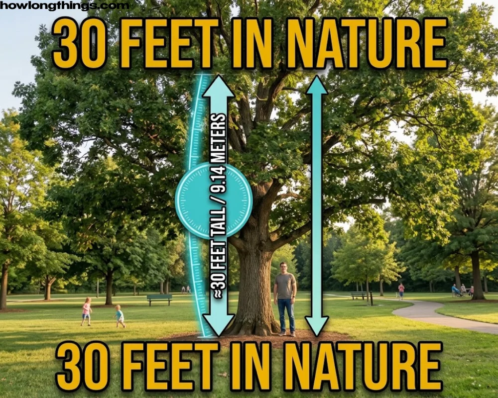 A mature oak or maple tree that how long 30 feet