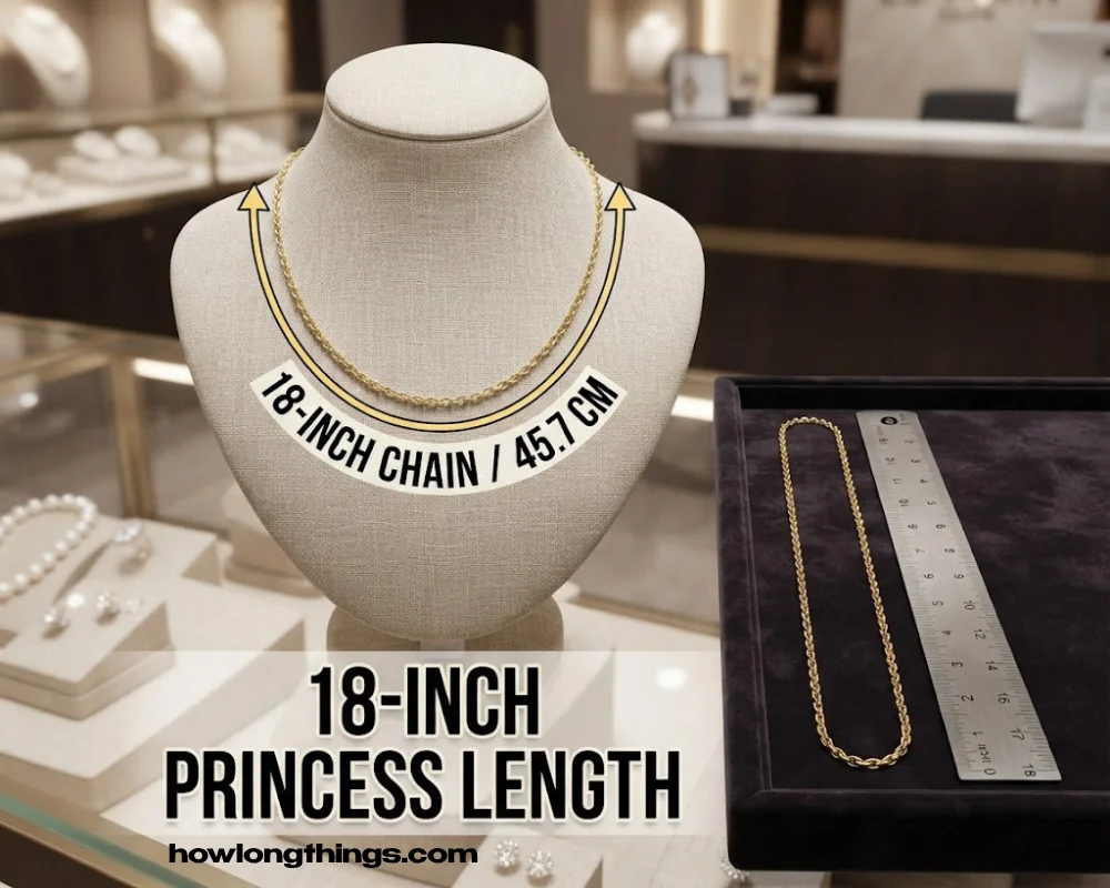 A princess-length necklace
