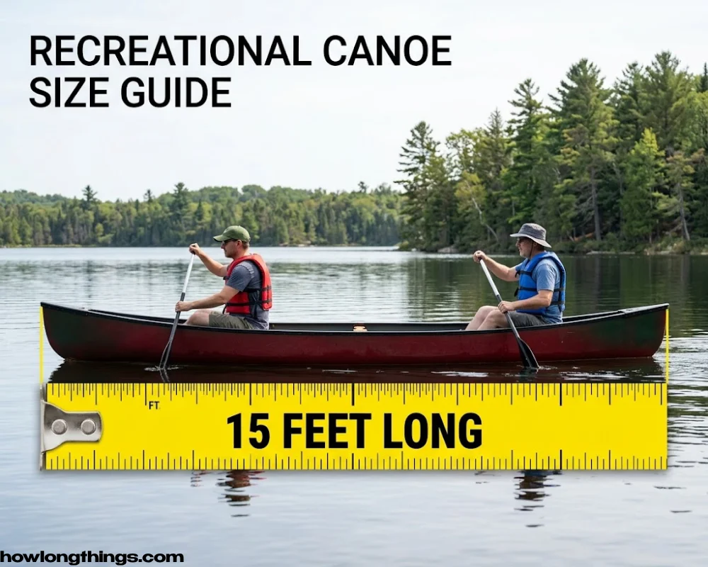 A recreational canoe of 15 feet long