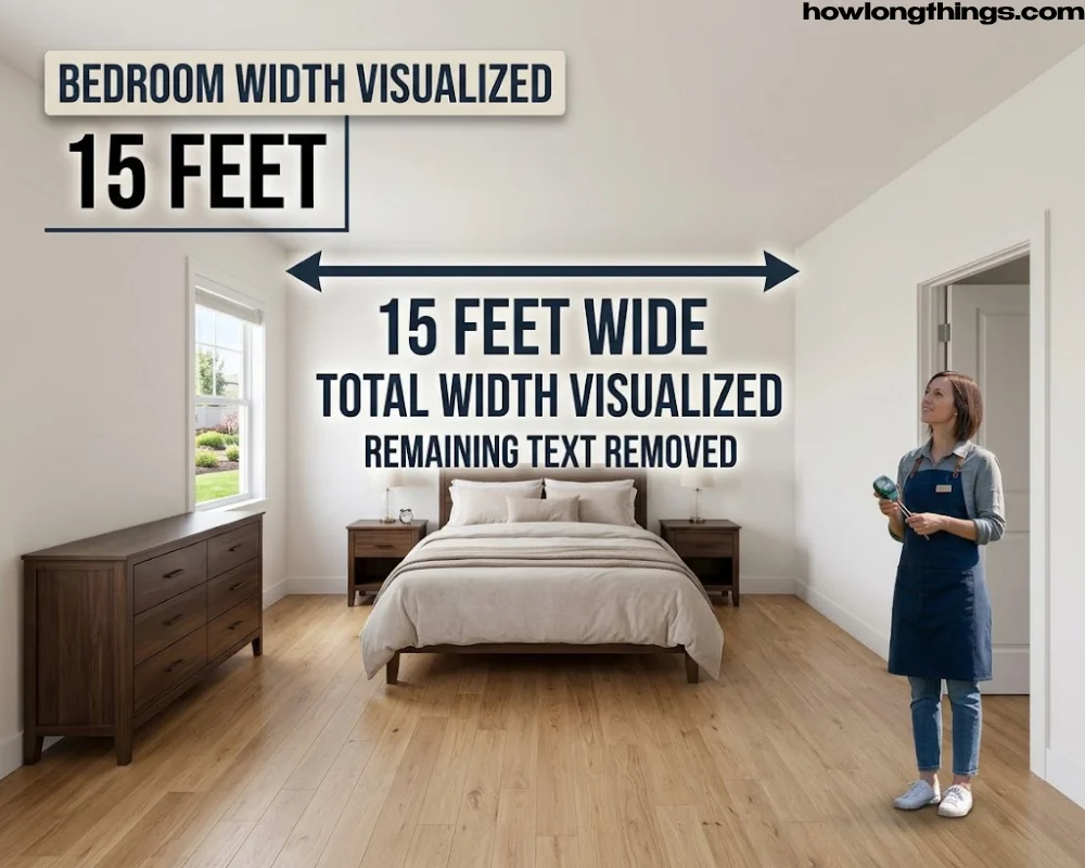 A small bedroom's width of 15 feet long