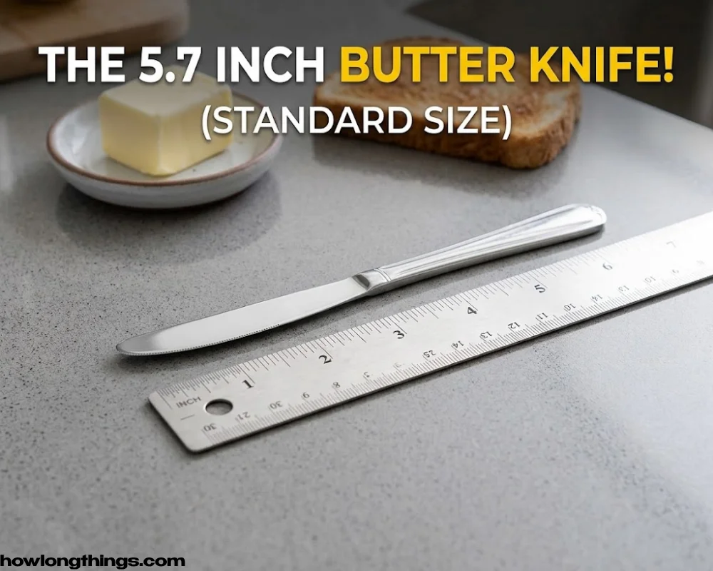A 5.7 inches long standard butter knife