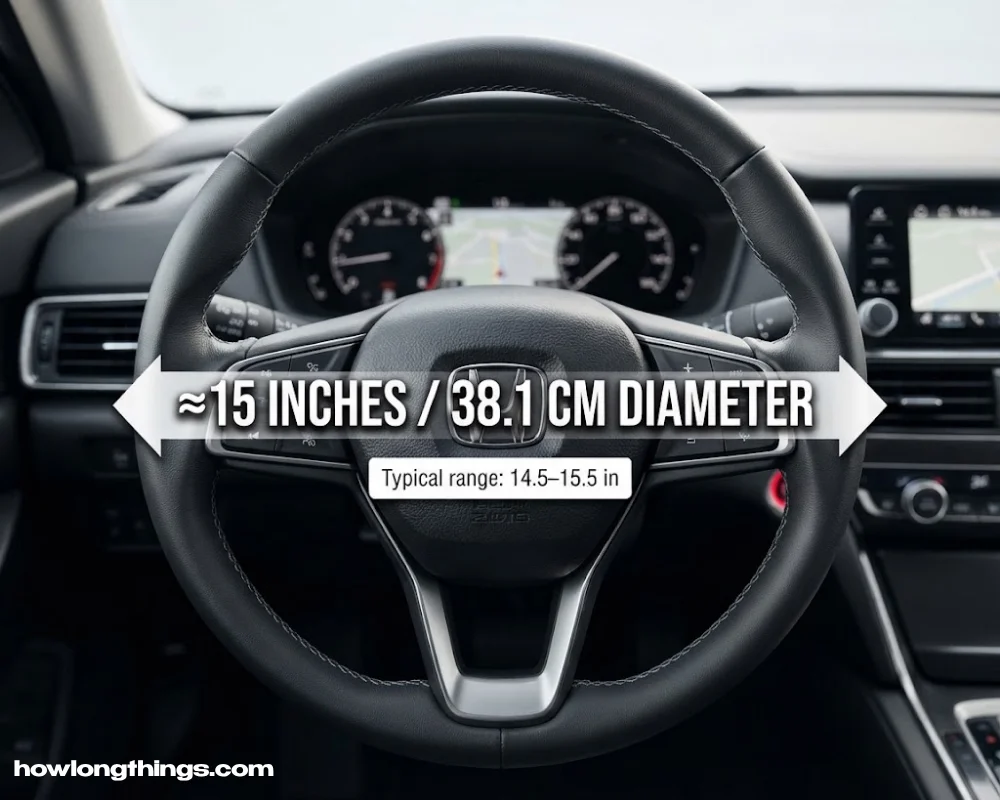 A standard car steering wheel