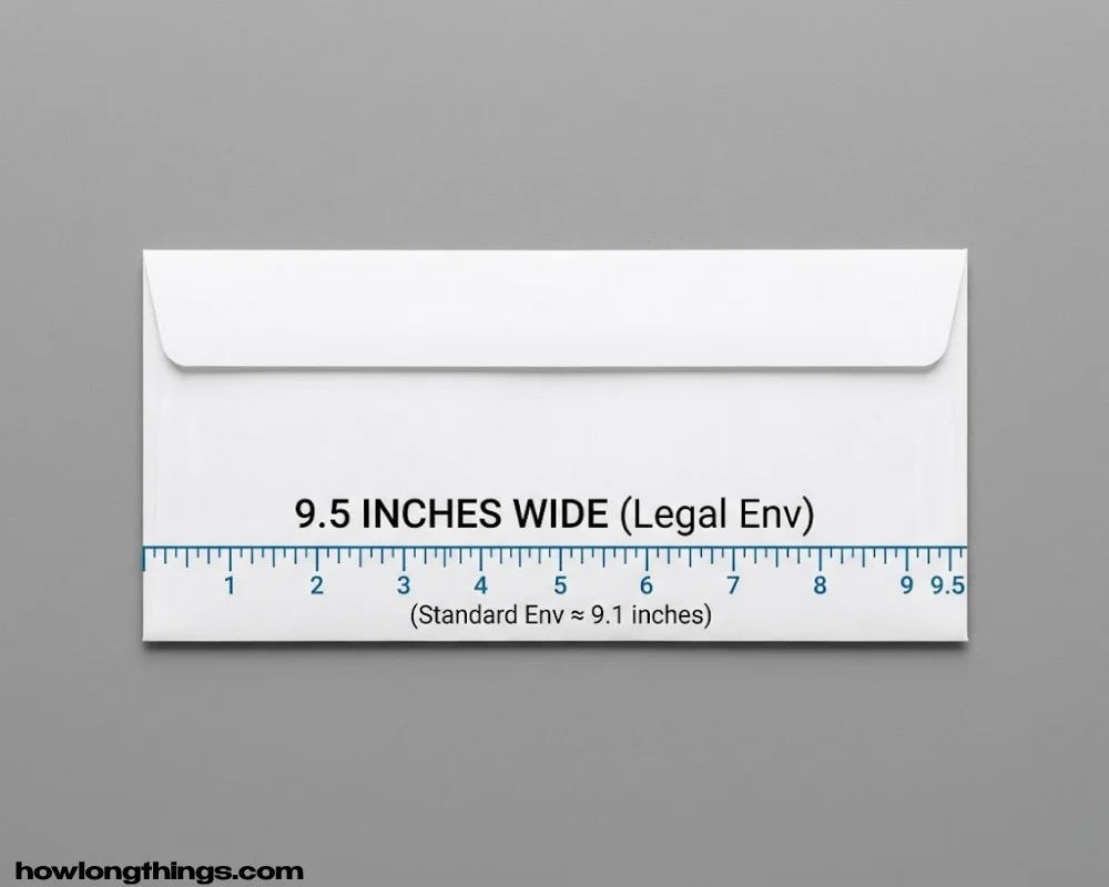 9 Inches Long A standard envelope