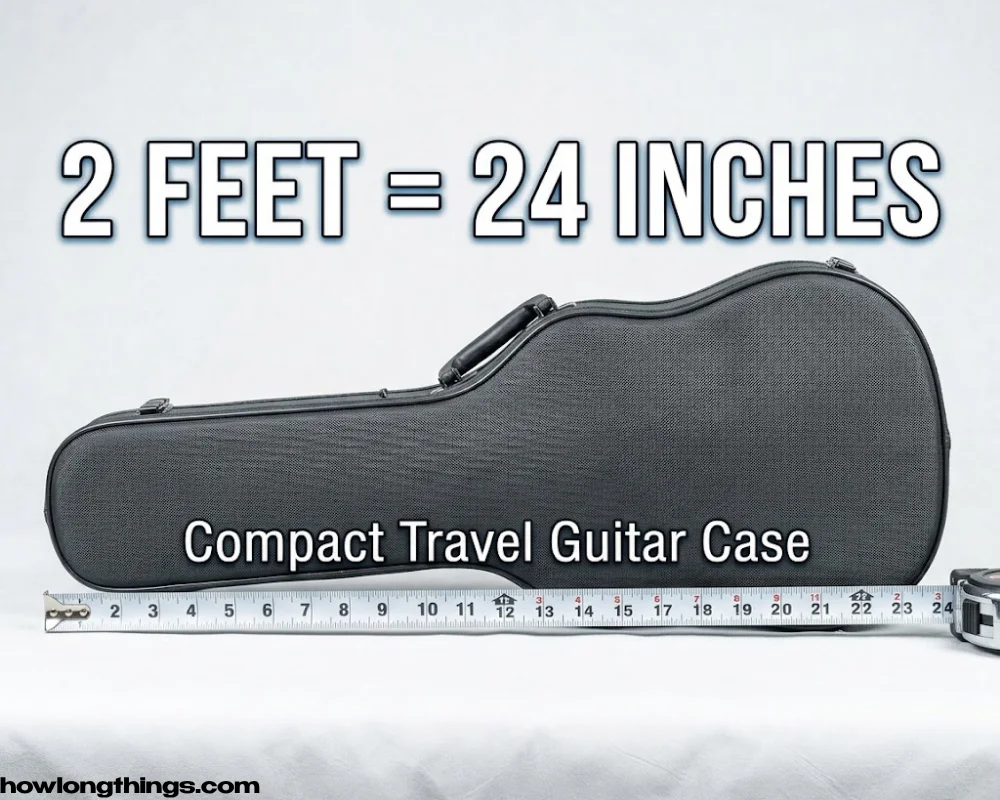 A standard guitar case of 2 feet long