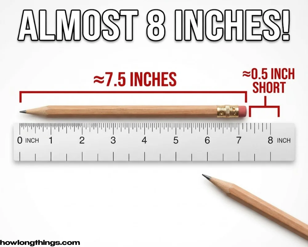 A standard pencil of 8 inches long