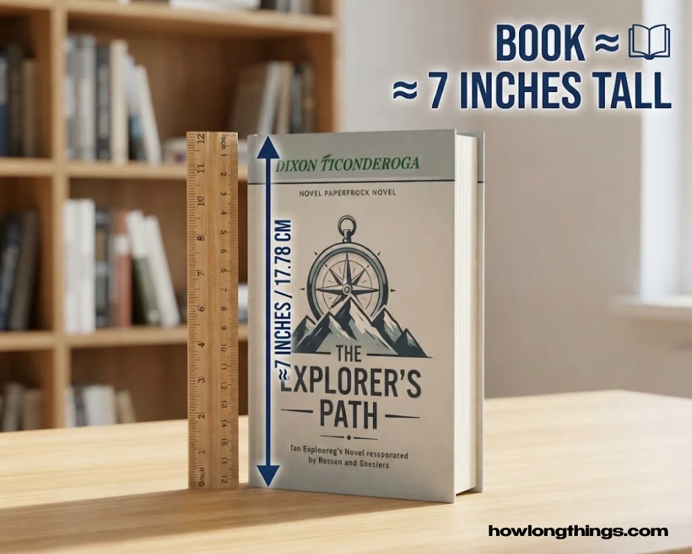 A trade paperback novel of 7 inches long