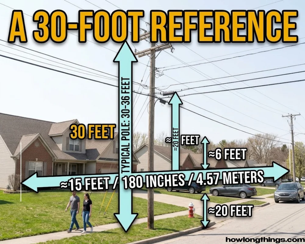 A utility pole of 30 feet