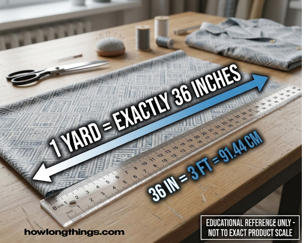 A yard of fabric how long 36 inches