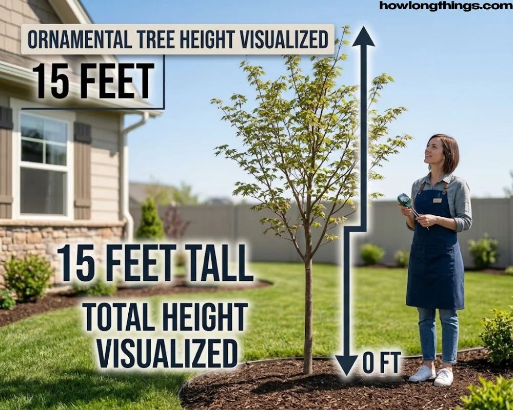 A young ornamental tree of 15 feet long