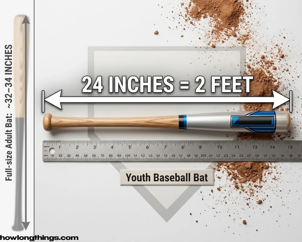 A youth baseball bat of 2 feet reference