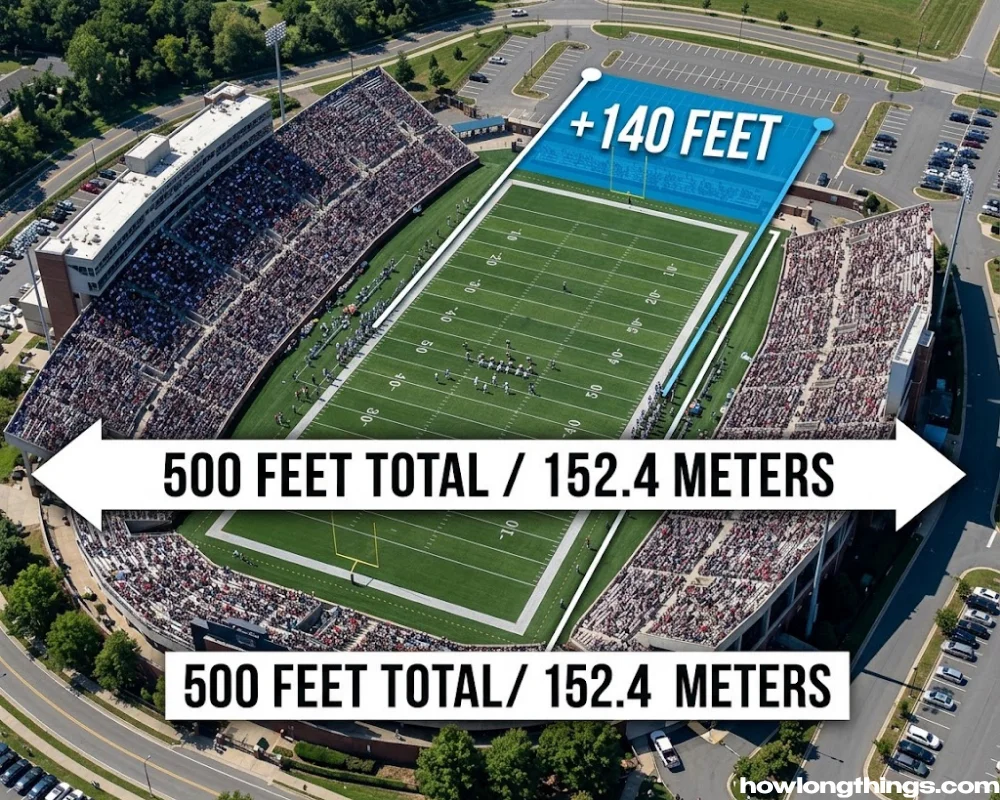 American Football Field vs. 500 Feet