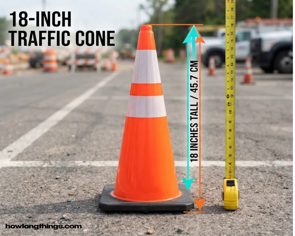 An 18-inch long traffic cone