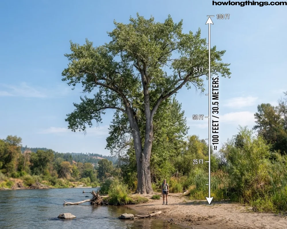 An Eastern Cottonwood Tree of 100 feet long round