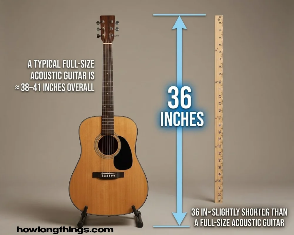 An acoustic guitar how long is 36 inches